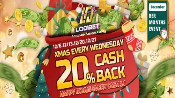 LODIBET 20% cash back tuwing Miyerkules sa Pasko